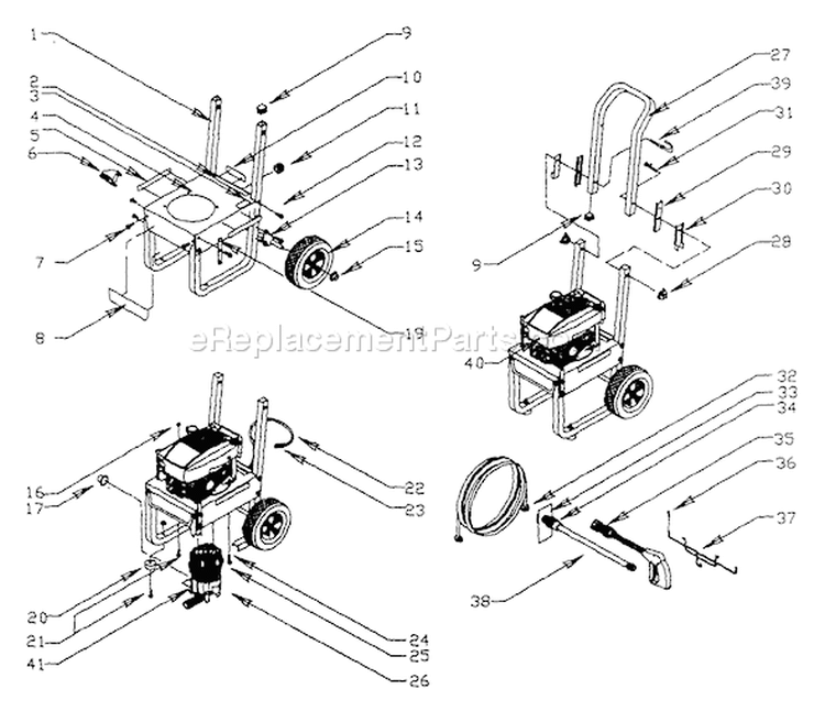 Page A Diagram and Parts List for 0764-0  Briggs and Stratton Pressure Washer